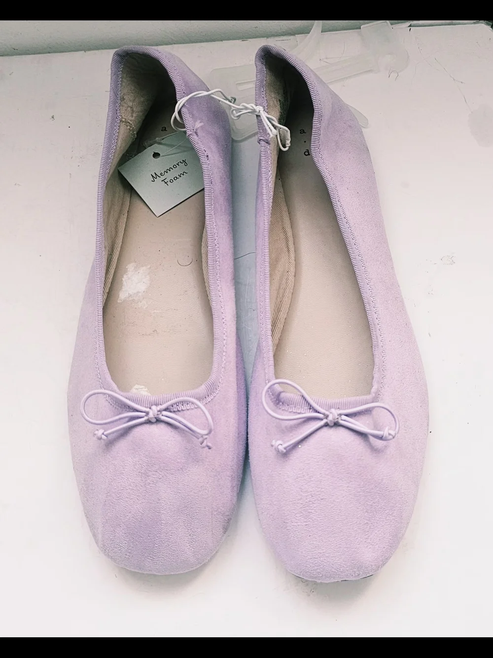 a new day Lavender Ballet Flats with Bow Accent